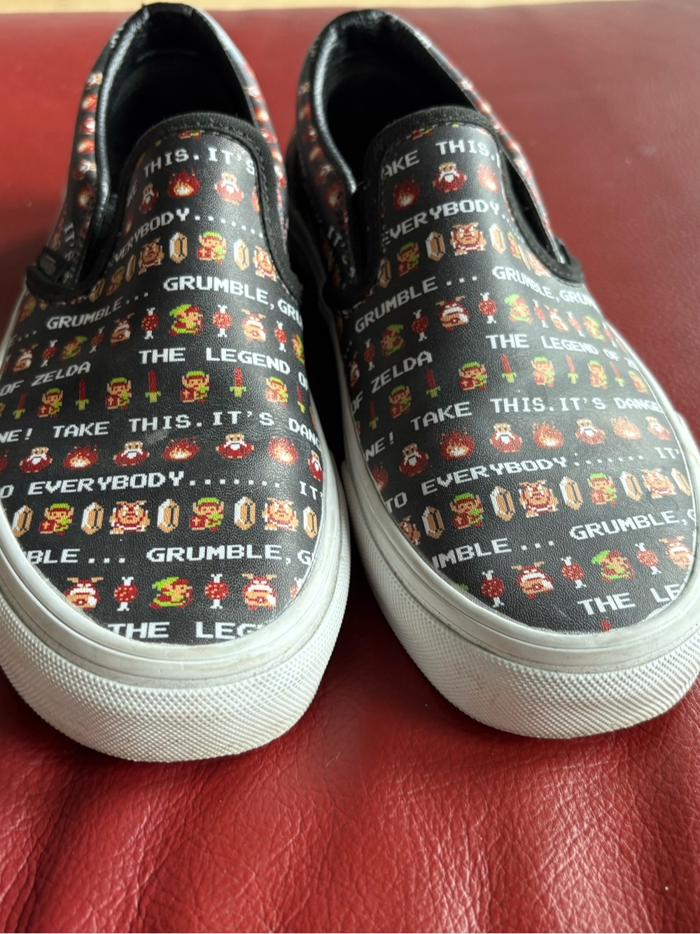 Vans Black Slip-On Sneakers with Retro Pixel Game Print
